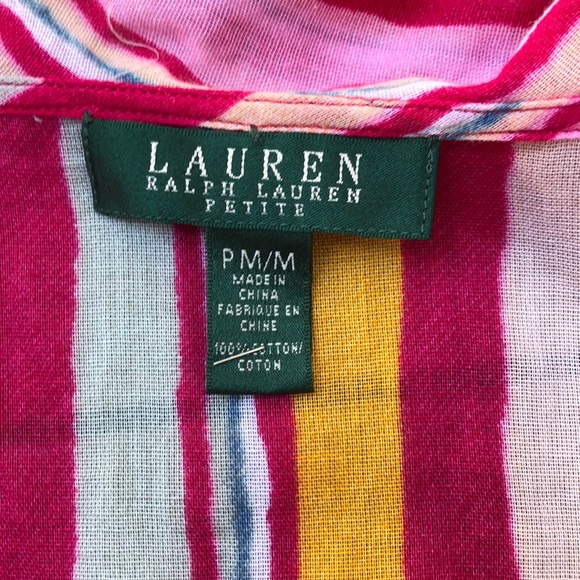 Lauren Ralph Lauren petite sleeveless colorful blouse - Picture 7 of 12